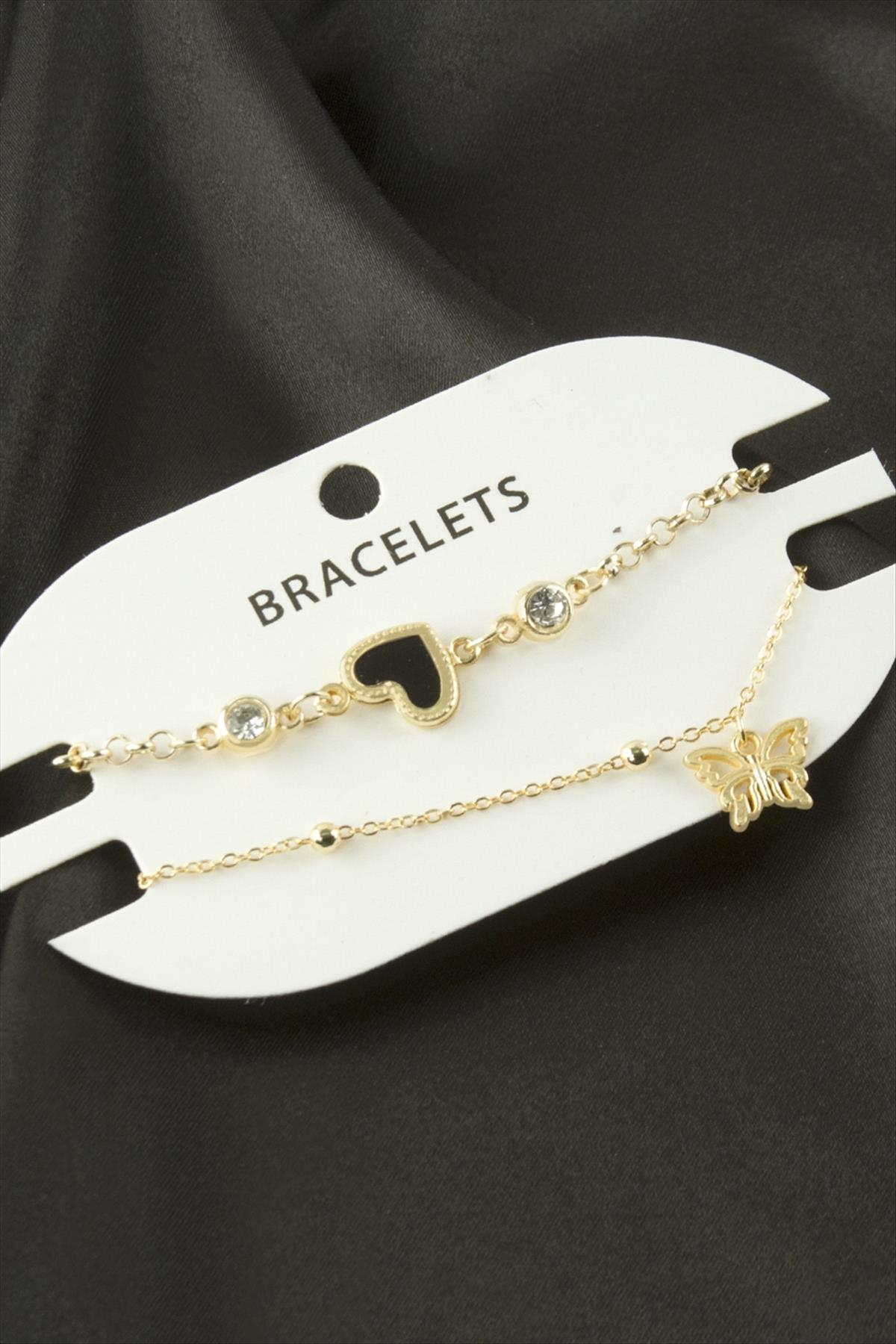 2 Adet Kalp Trend Zincir Bileklik