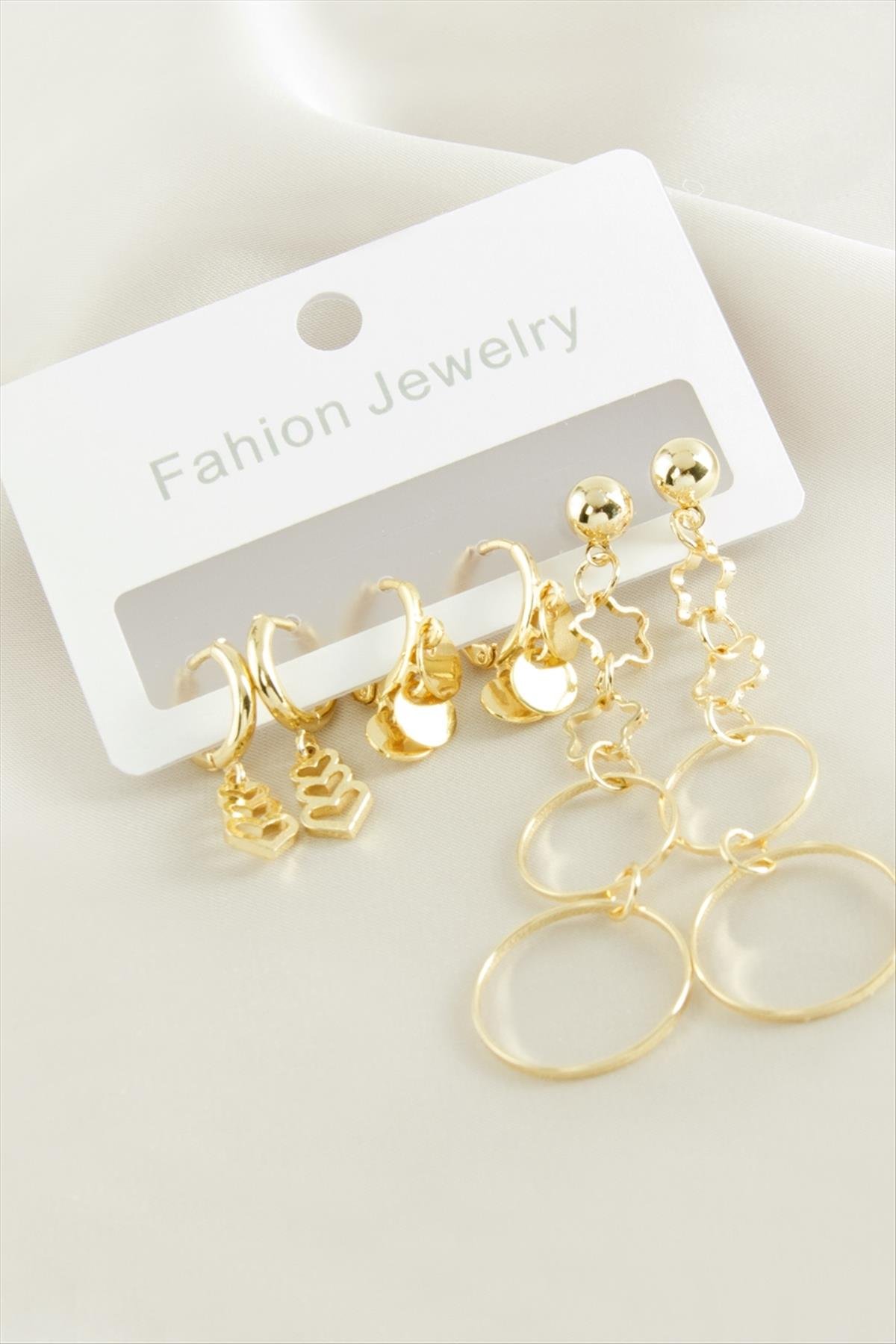 6 Adet Kalpİnci Taşlı Halka Küpe