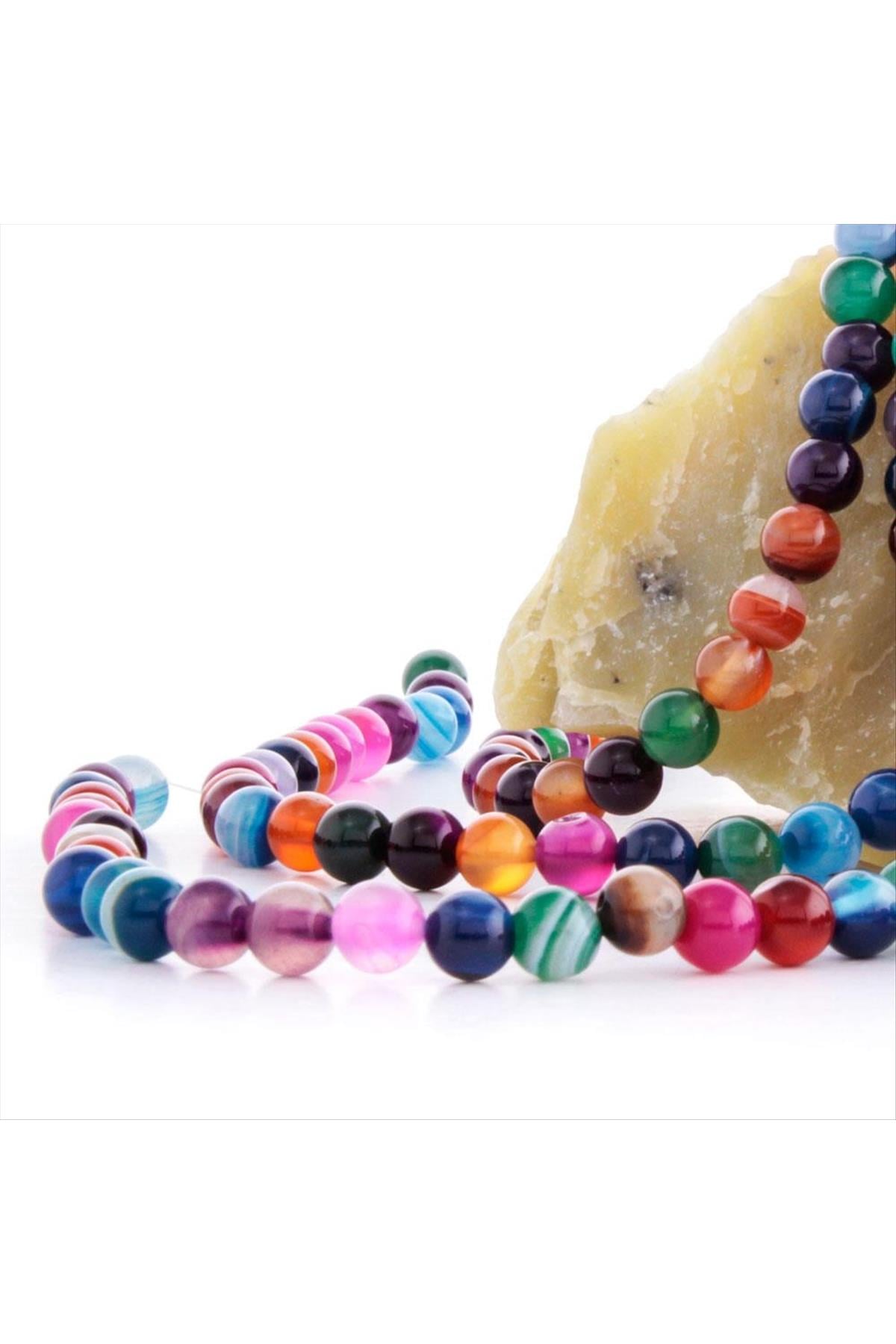 8 mm Damarlı Karışık Akik Taşı