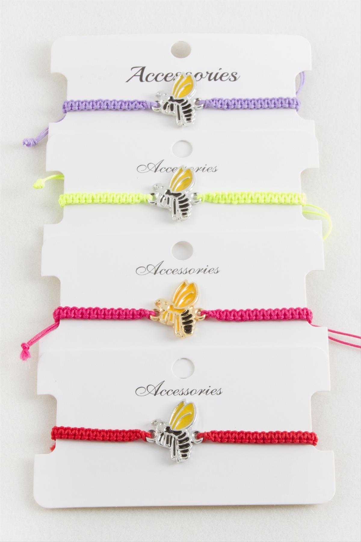 Arı Makrome Örgülü Bileklik