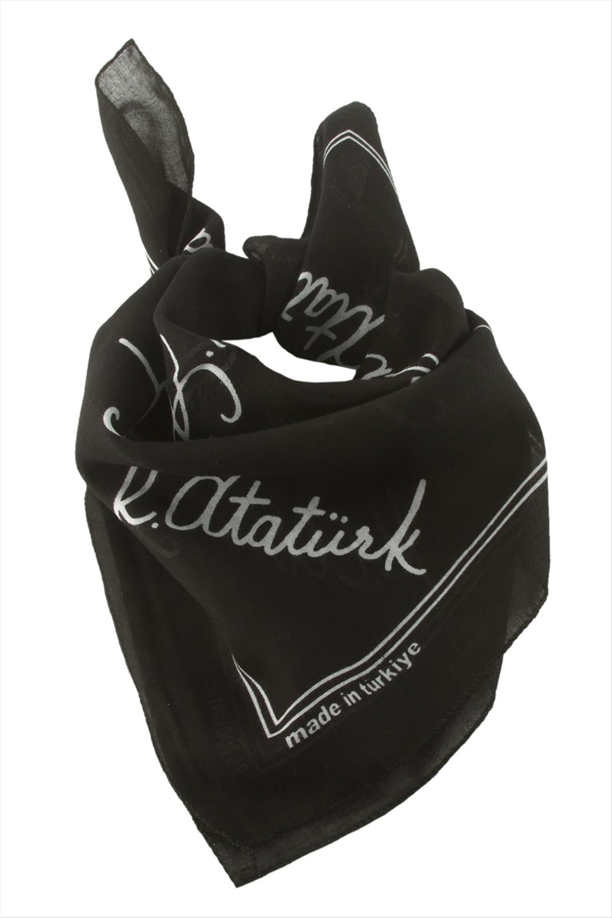 Atatürk İmzalı Desenli Bandana 50*50