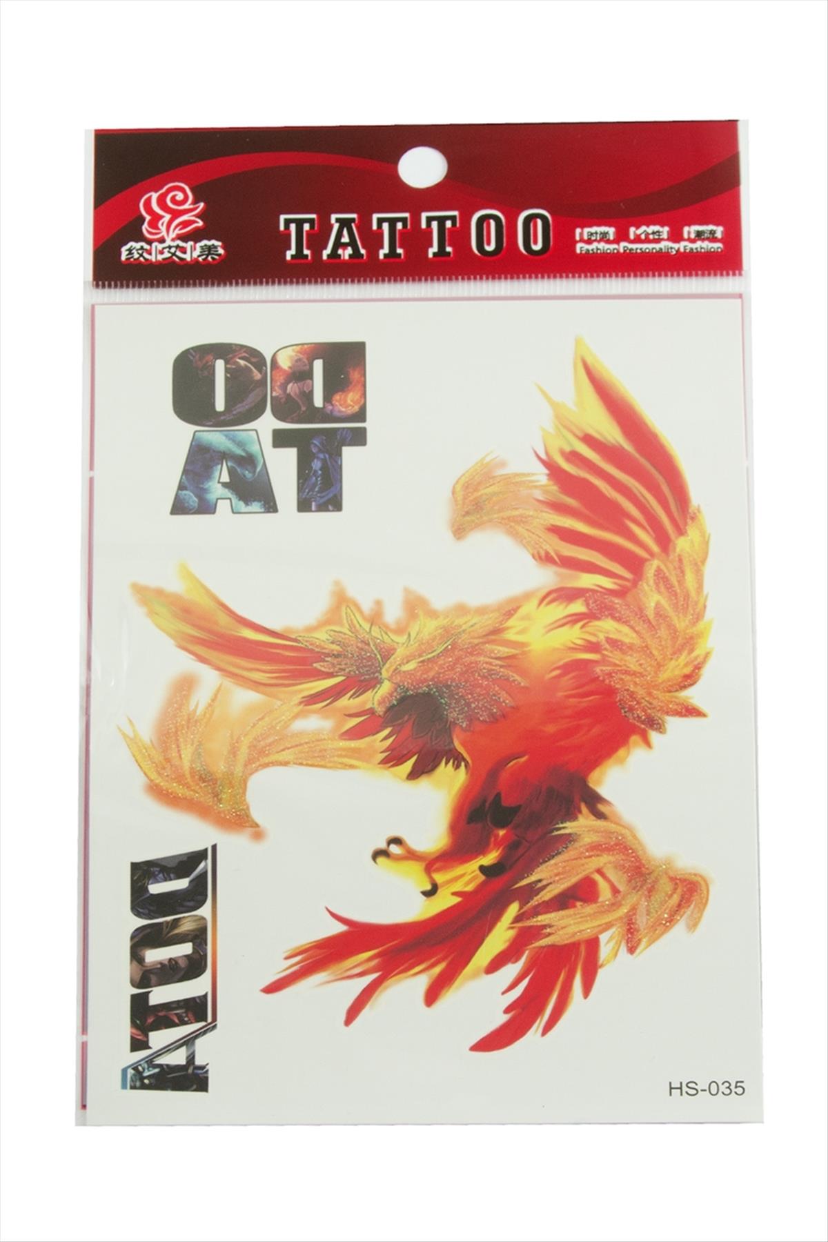 Ateş Kartalı Tattoo Dövme Sticker