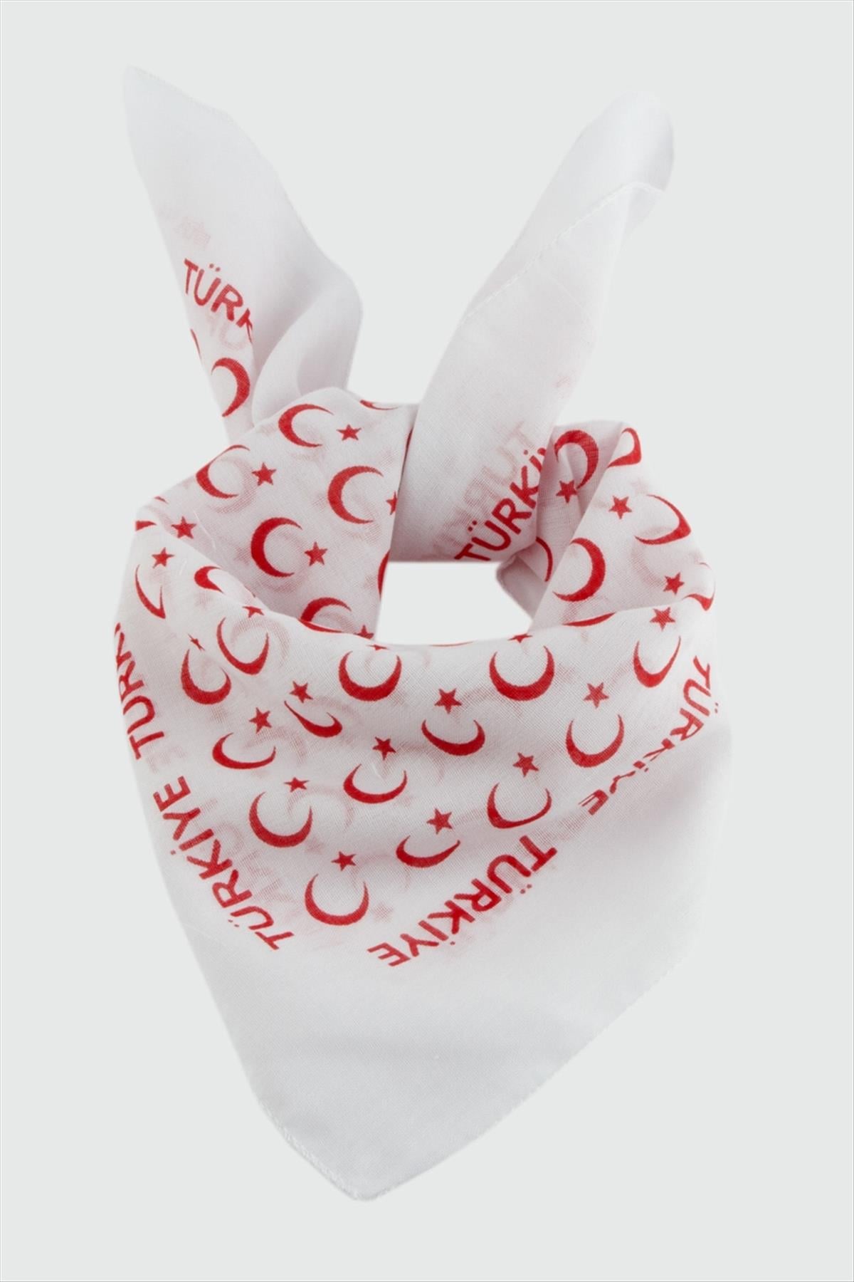 Ay Yıldız Desenli Bandana 50*50