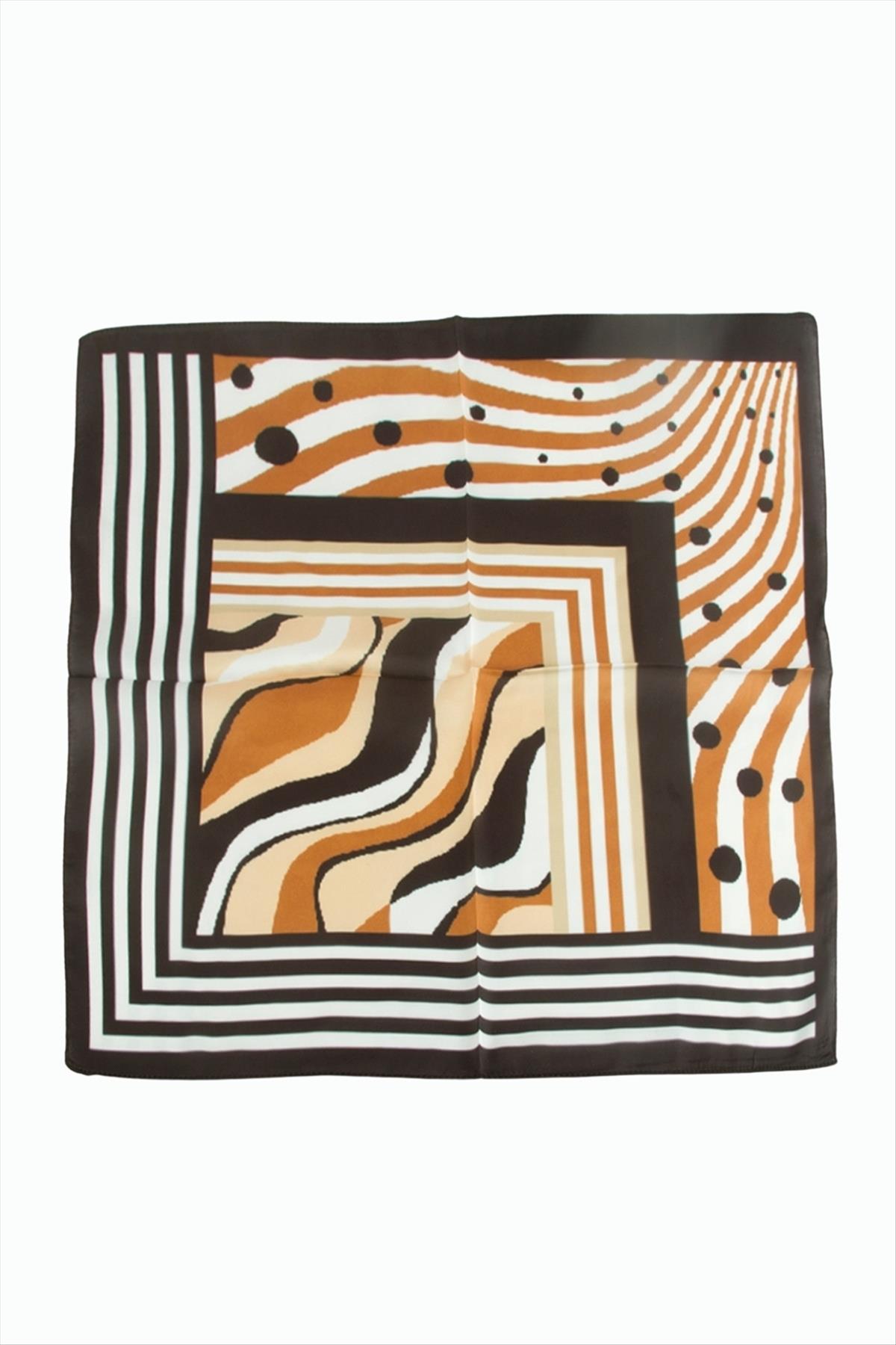 Benekli Desenli Zr Şifon Fular 50*50 cm