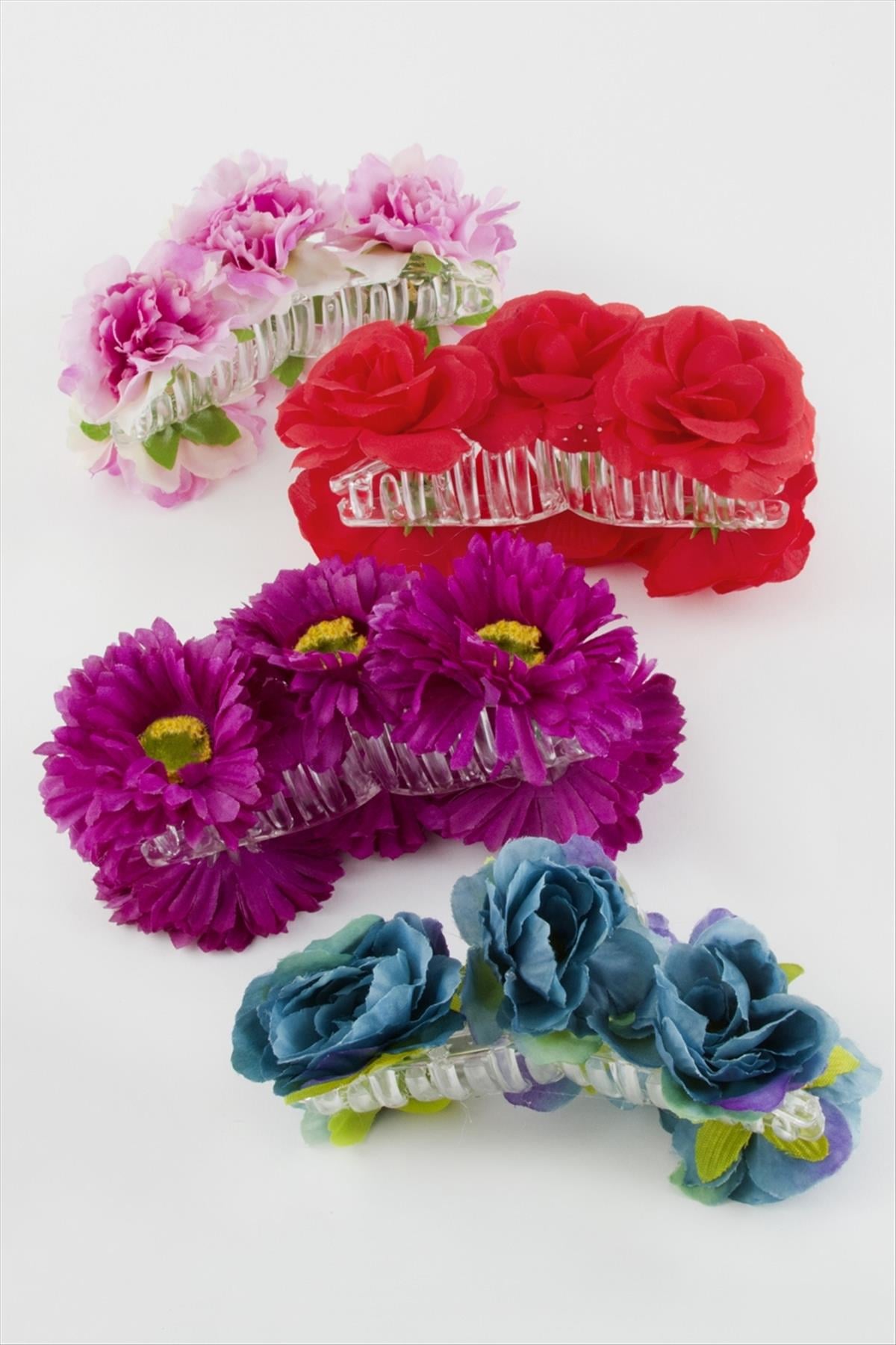 Çiçek Renkli Mandal Toka 11 cm