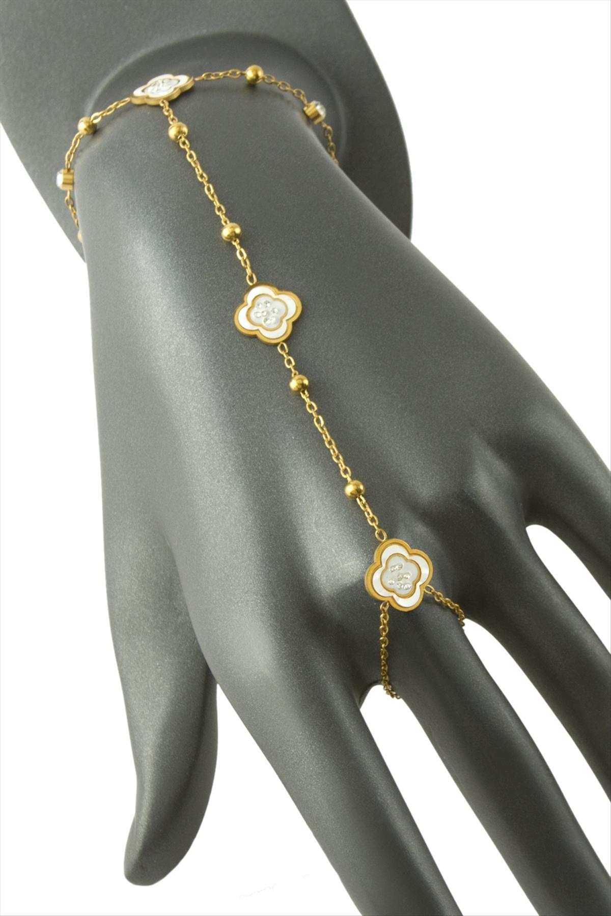 Çiçek Taşlı Lüks Çelik Şahmeran