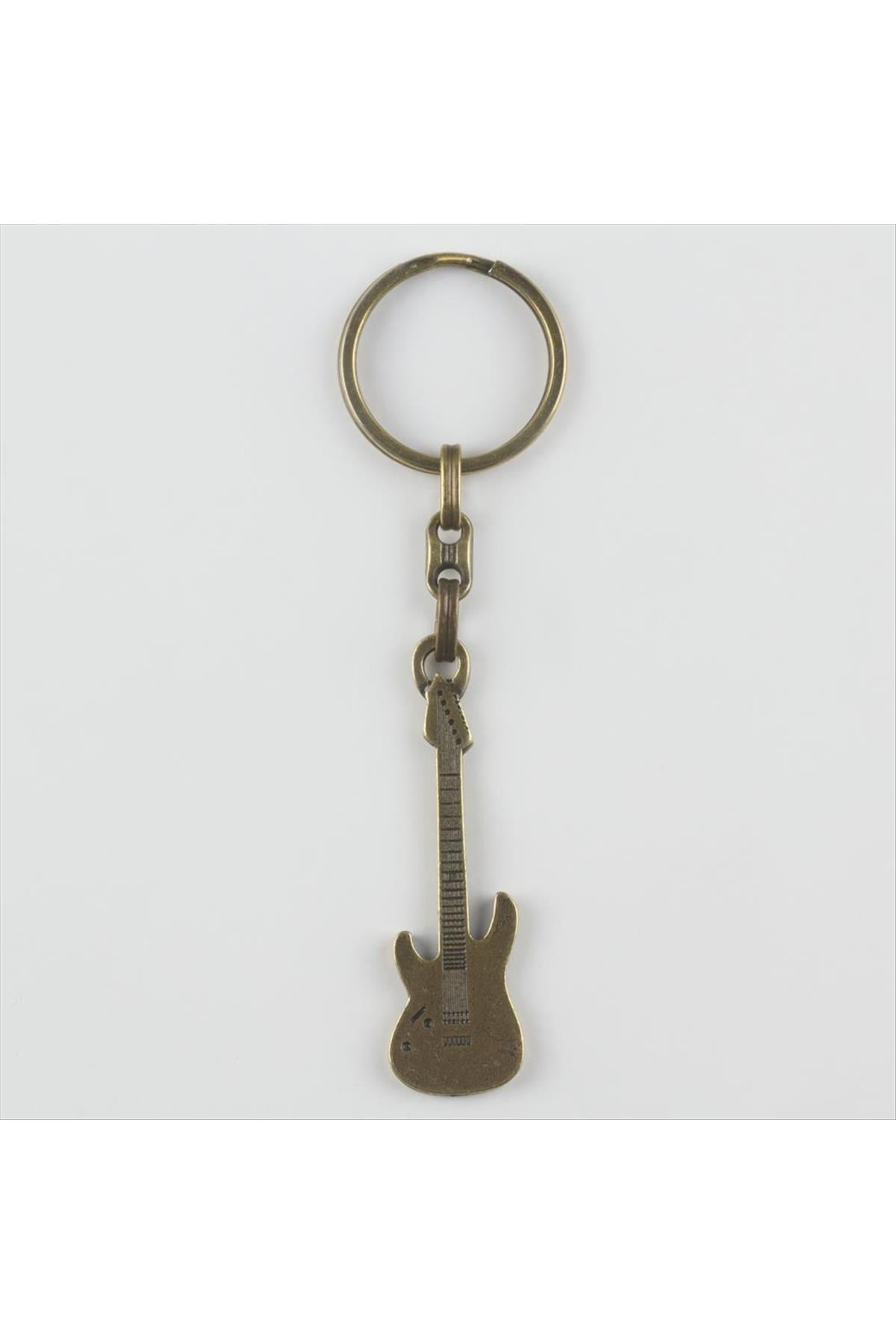 Gitar Figürlü Metal Anahtarlık