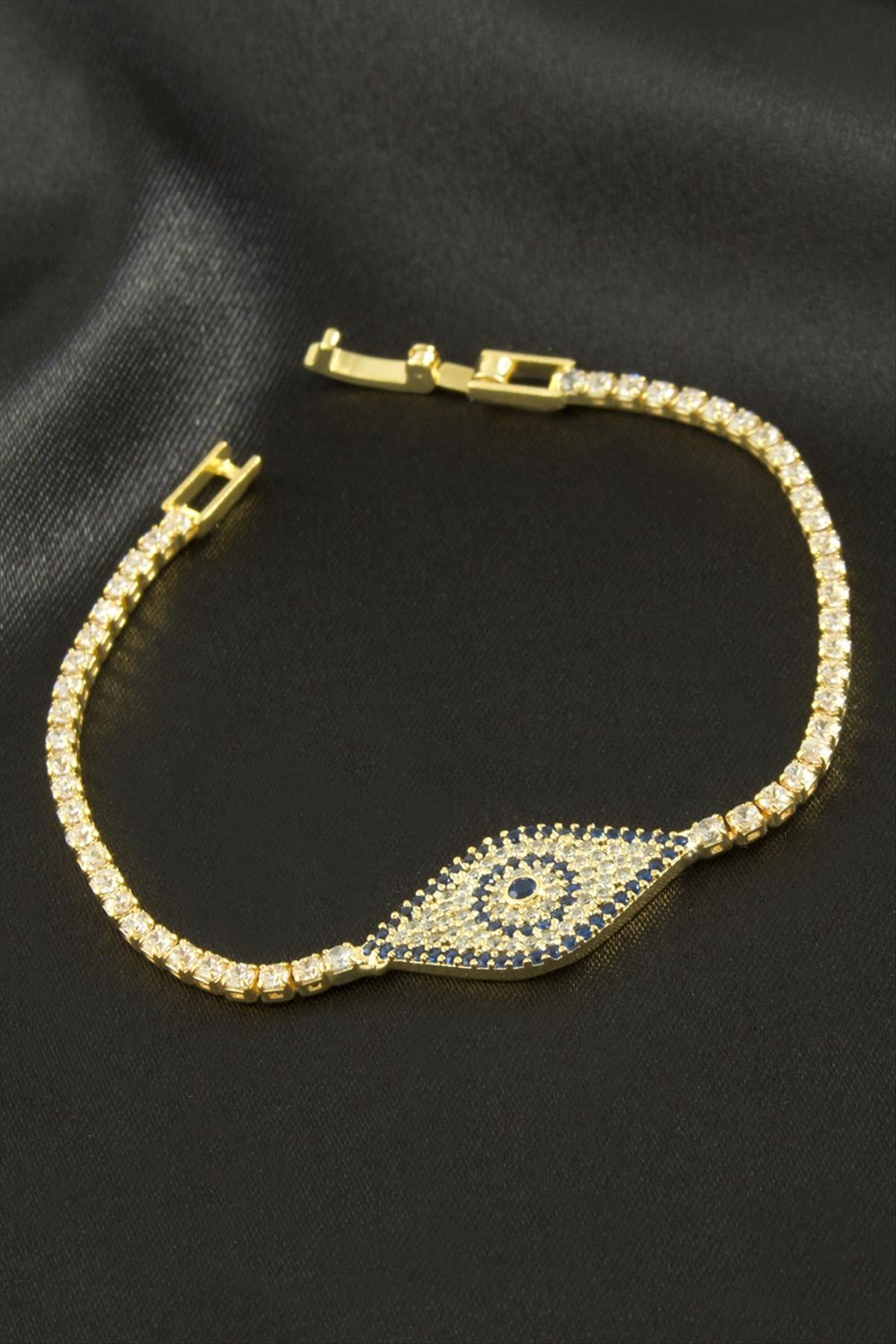 Göz Zirkon Taşlı Çocuk Bileklik 16 cm