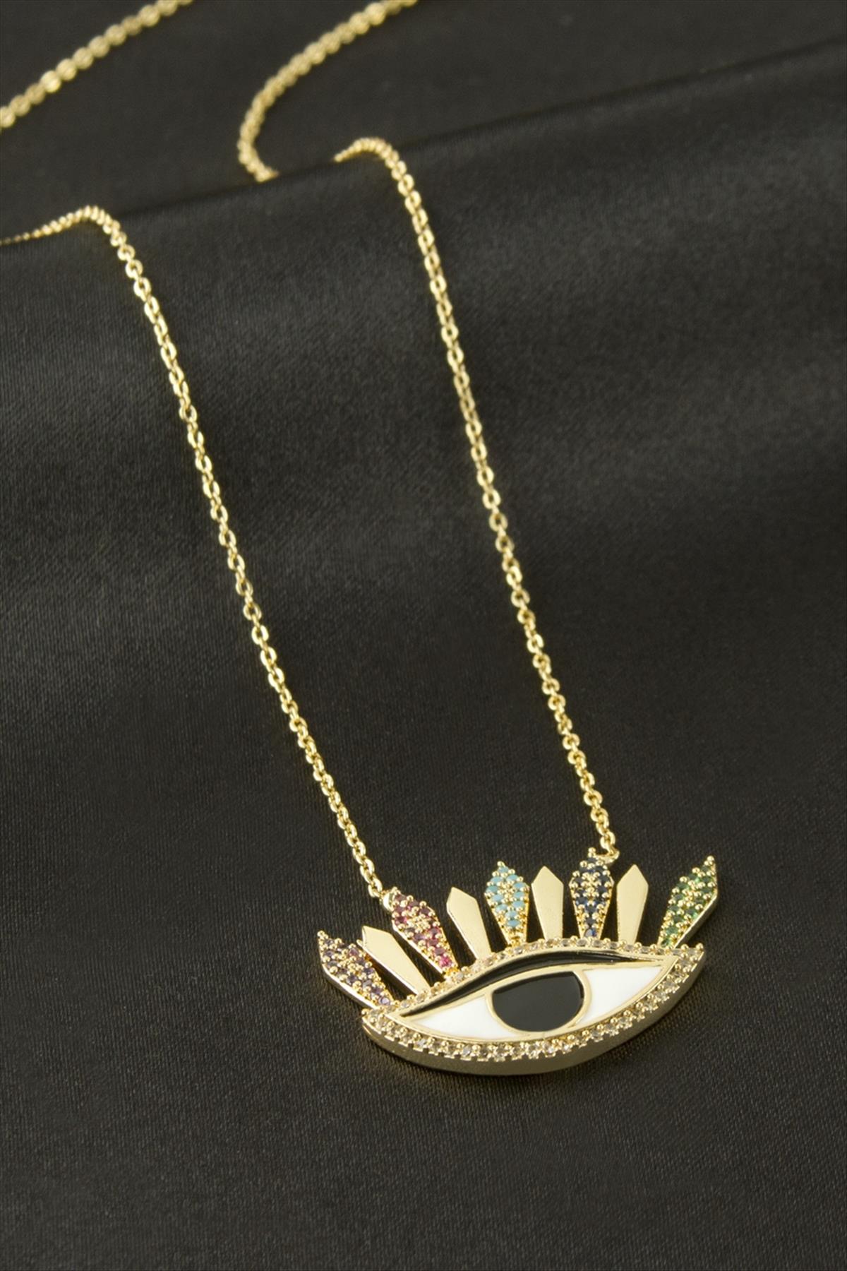 Göz Zirkon Taşlı Kolye