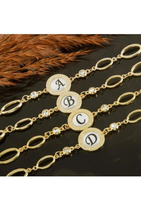 Harfli Yeni Sezon Metal Taşlı Bileklik