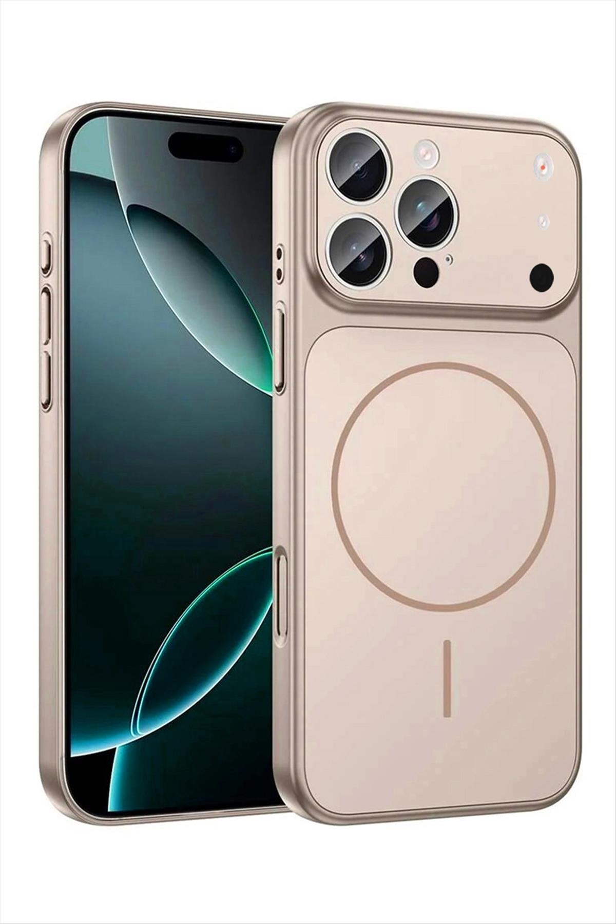 İphone 14 Uyumlu 17 Pro Max Görünümlü Magsaff Kapak Kılıf