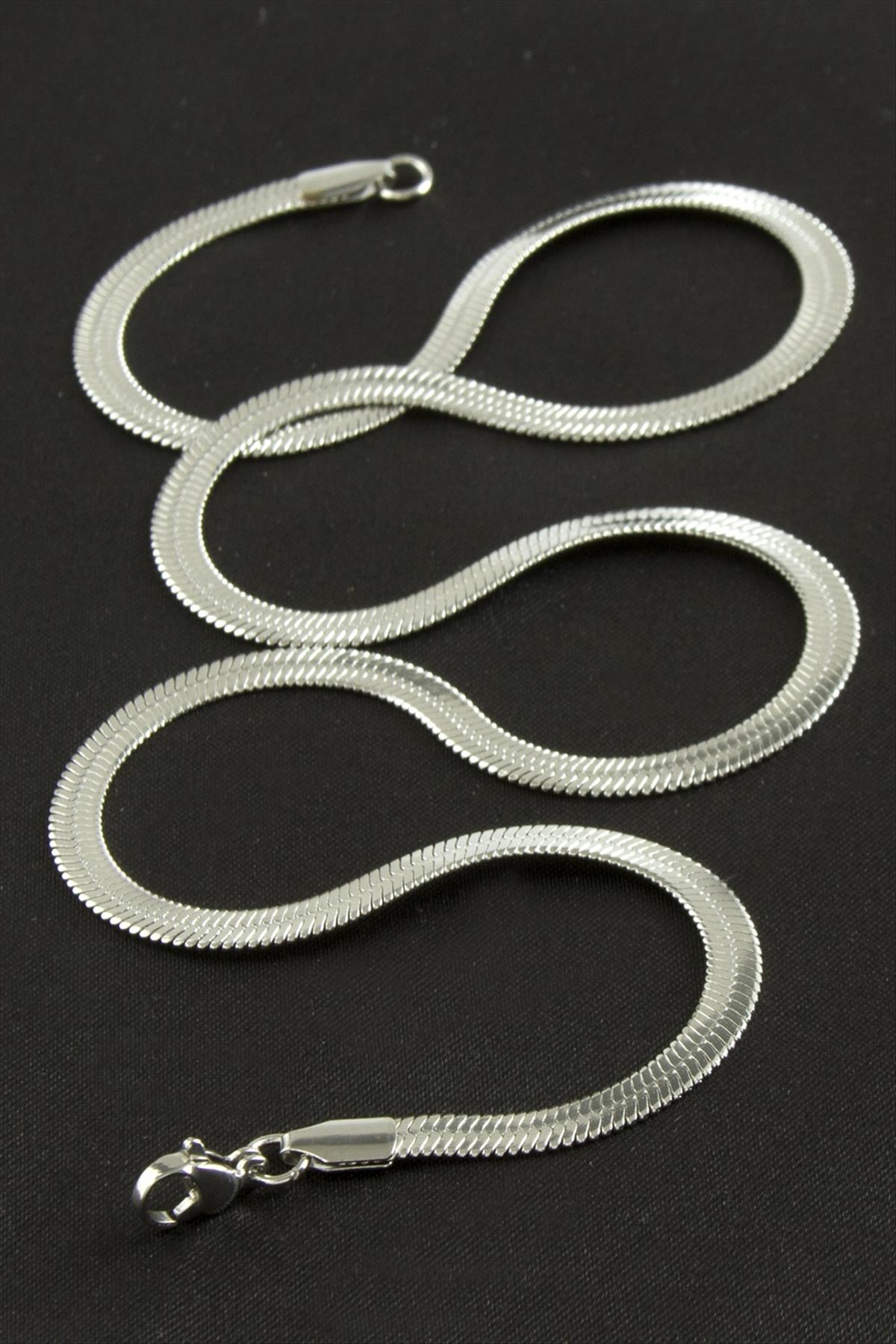 İtalyan Zincir Çelik Kolye 45 cm