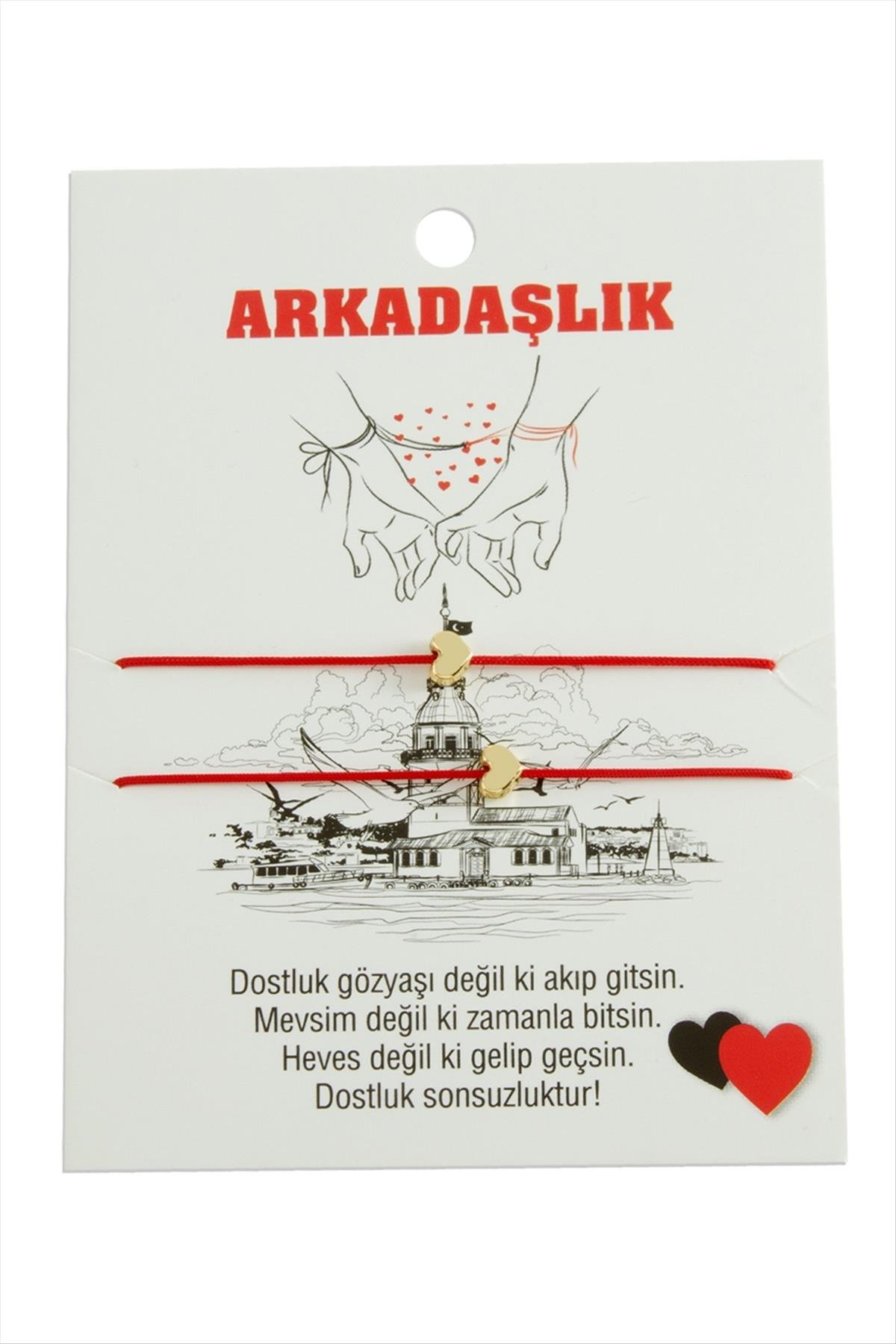 Kalp İp Bileklik 2 Adet