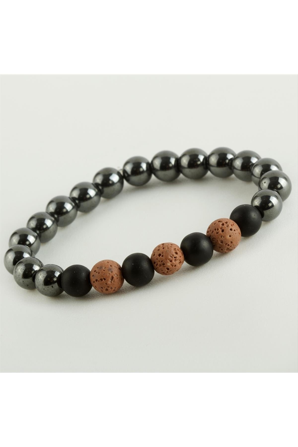 Lav-Hematit Doğaltaş Bileklik