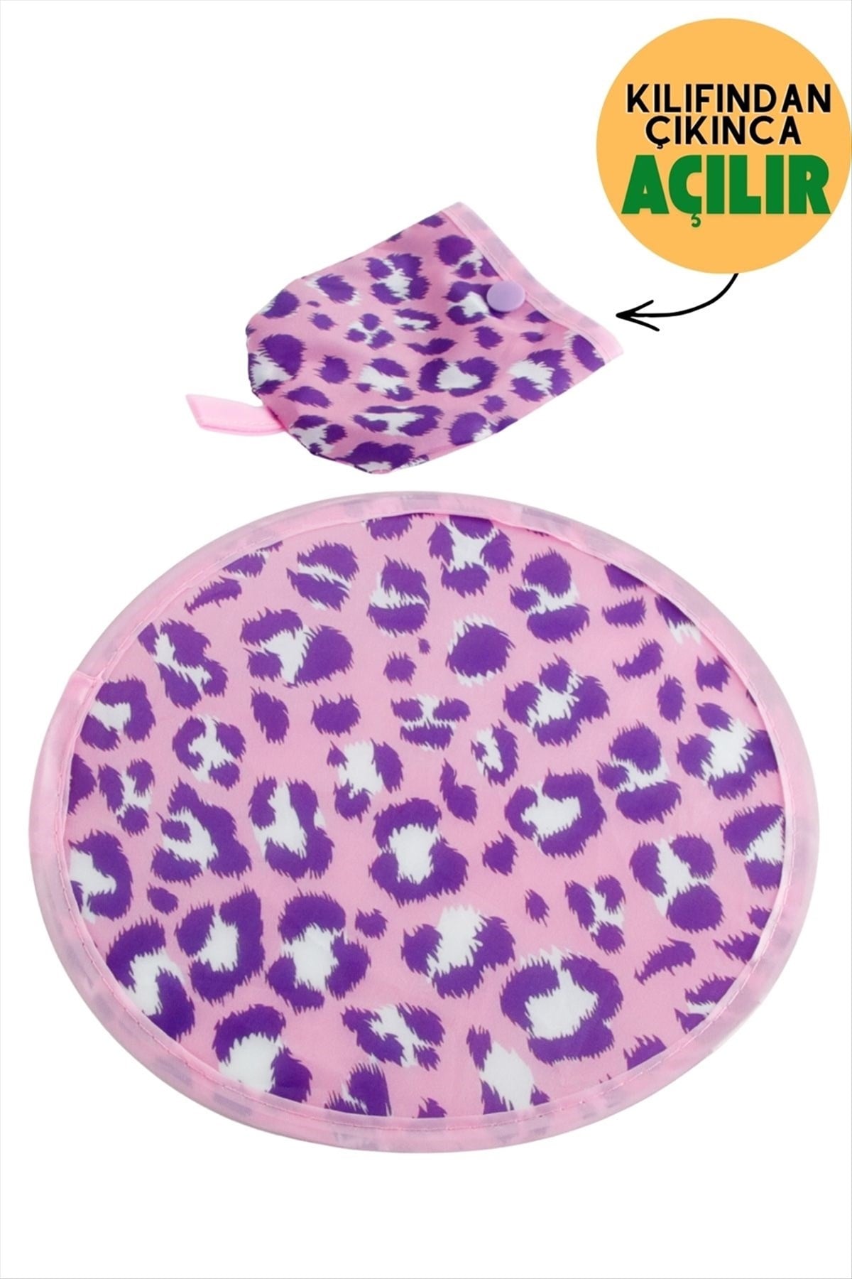 Leopar Desenli Kore Yelpaze