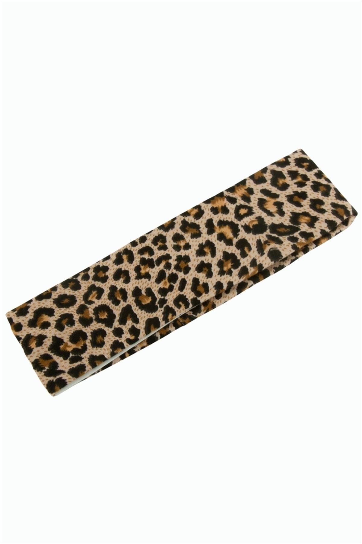 Leopar Desenli Saç Bandı 6 cm