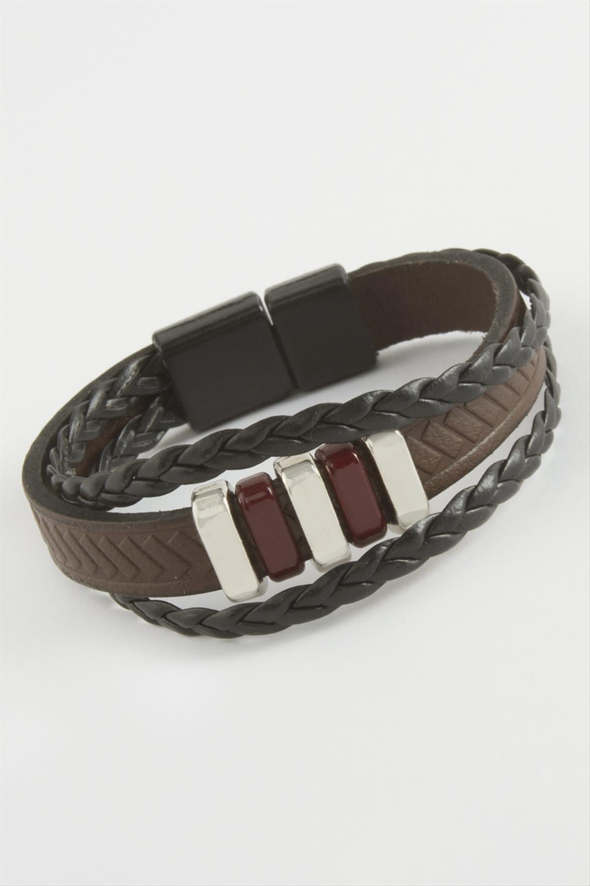 Mıknatıslı Orjinal Deri Bileklik