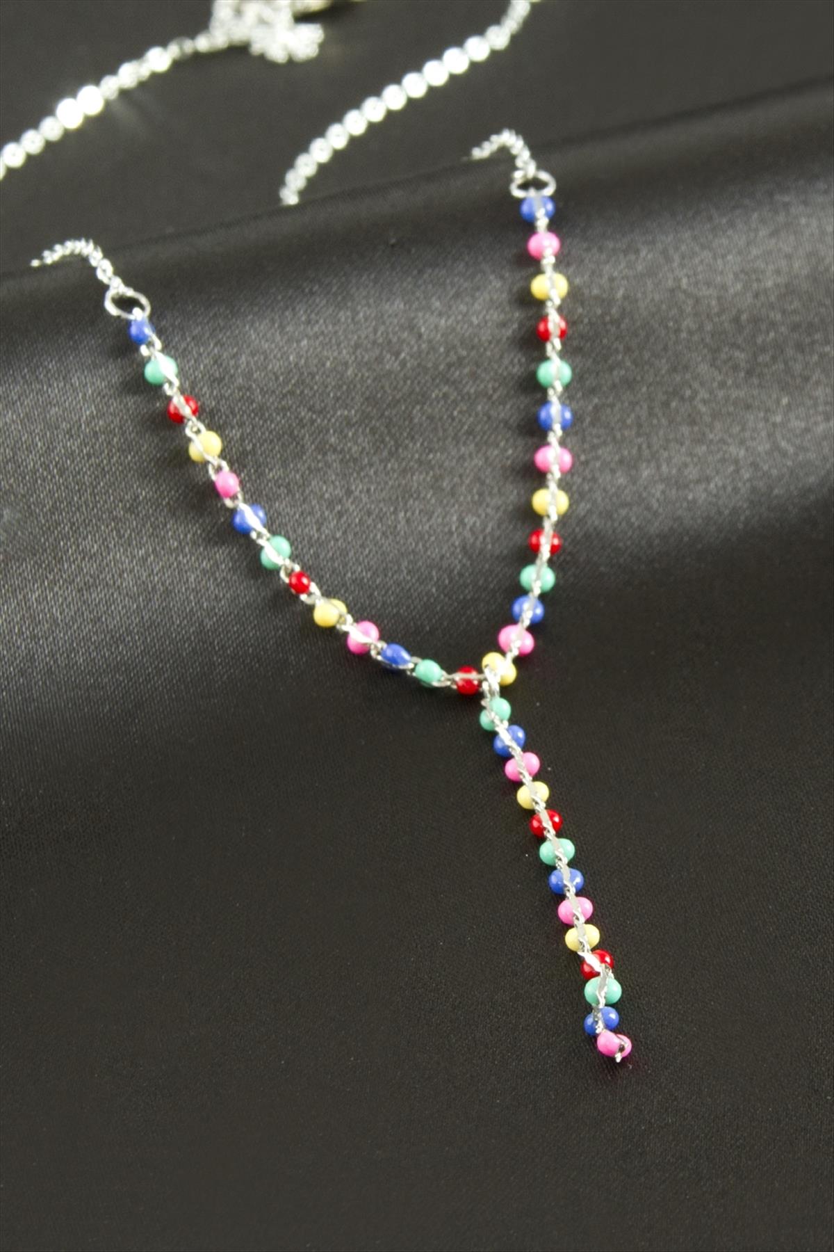 Mineli Boncuklu Y Kolye