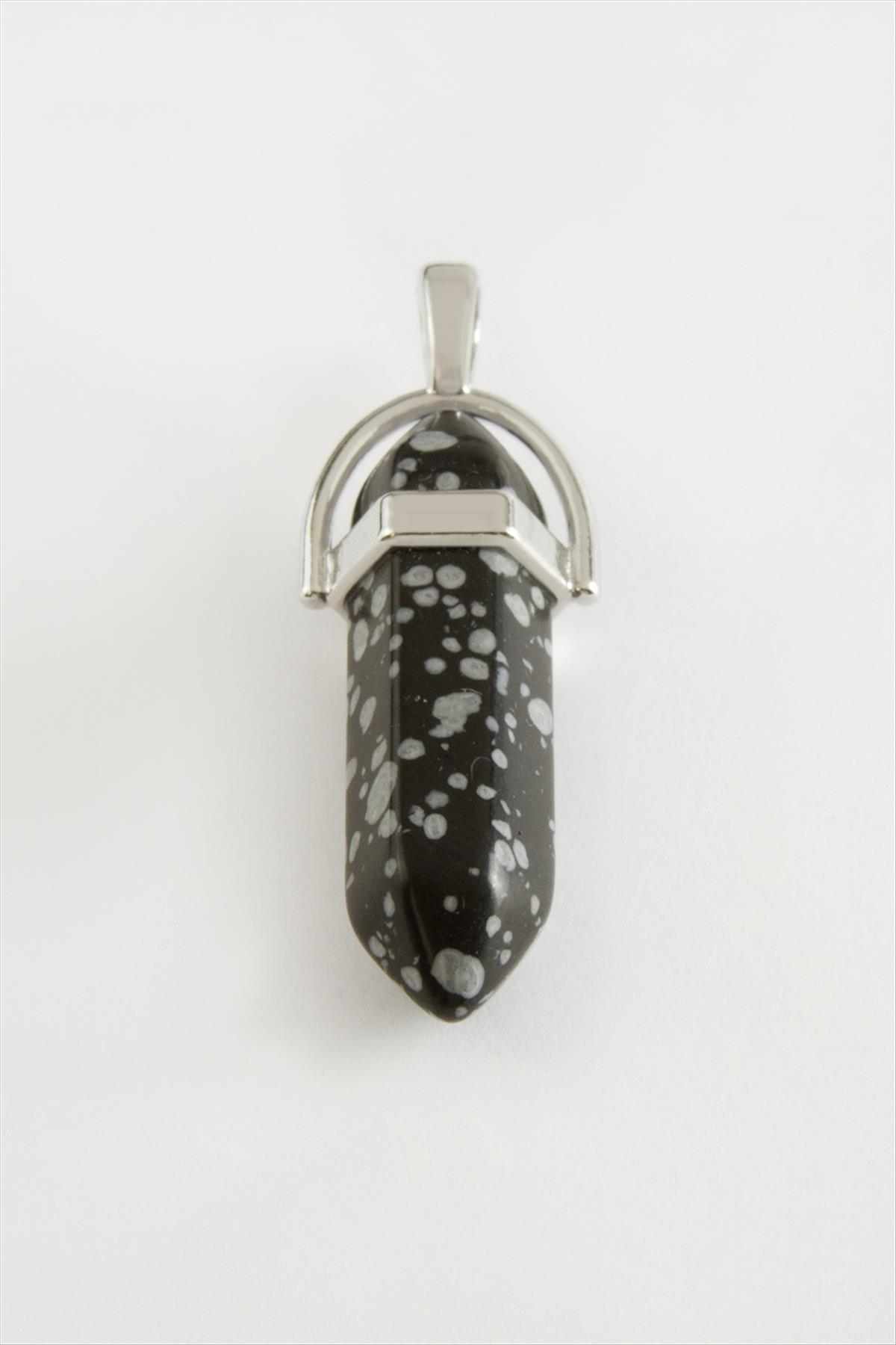 Obsidyen Point Kolye Ucu