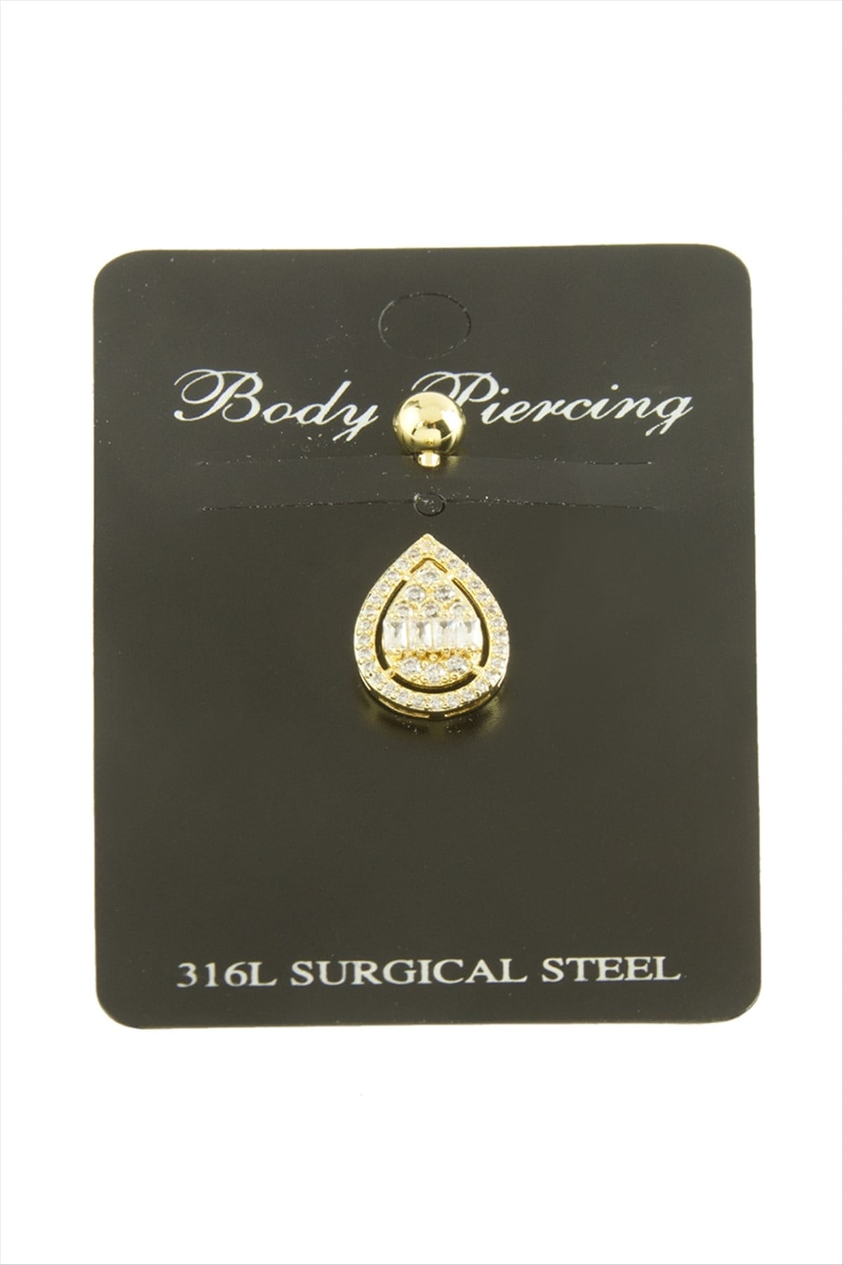 Oval Baget Taşlı Piercing 1 Adet