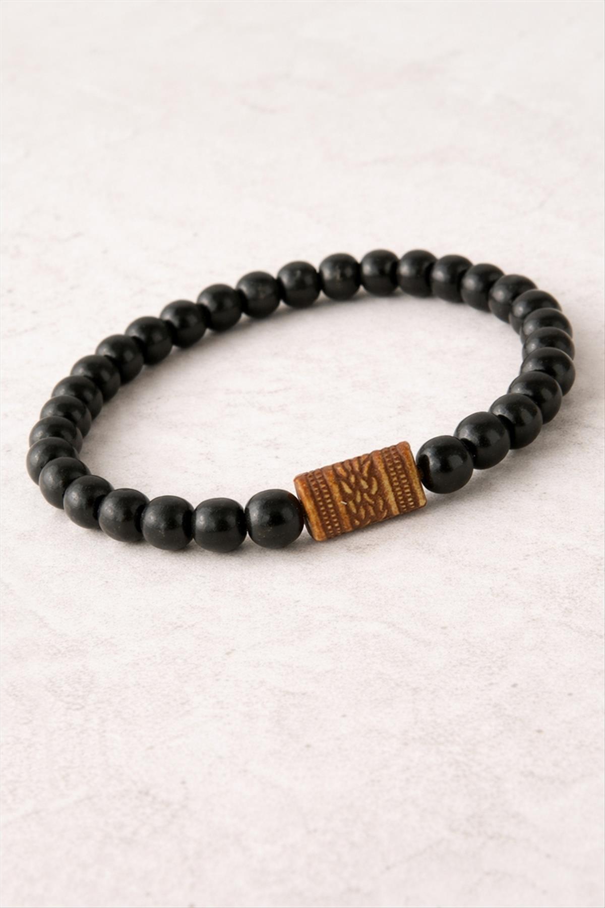 Oval Bambu Ahşap Bileklik 8 mm