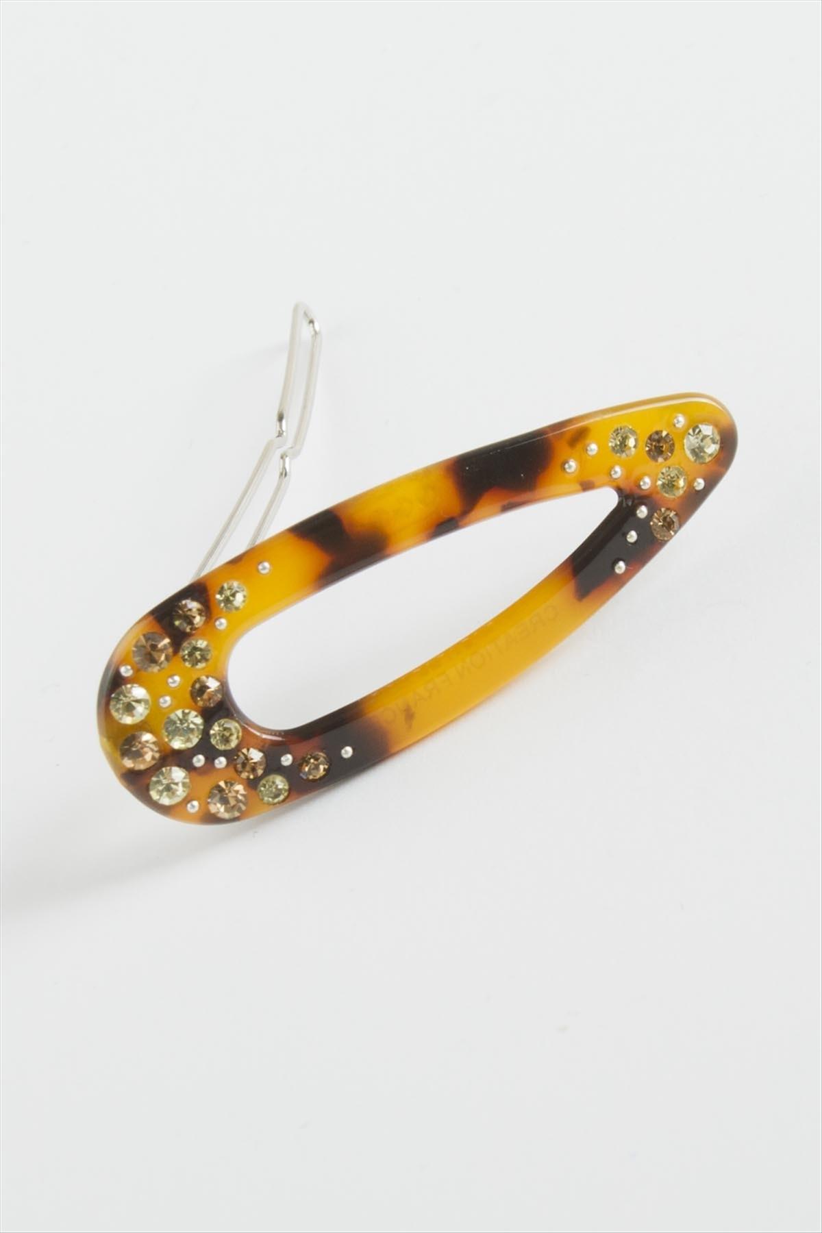 Oval Taşlı Klipsli Toka