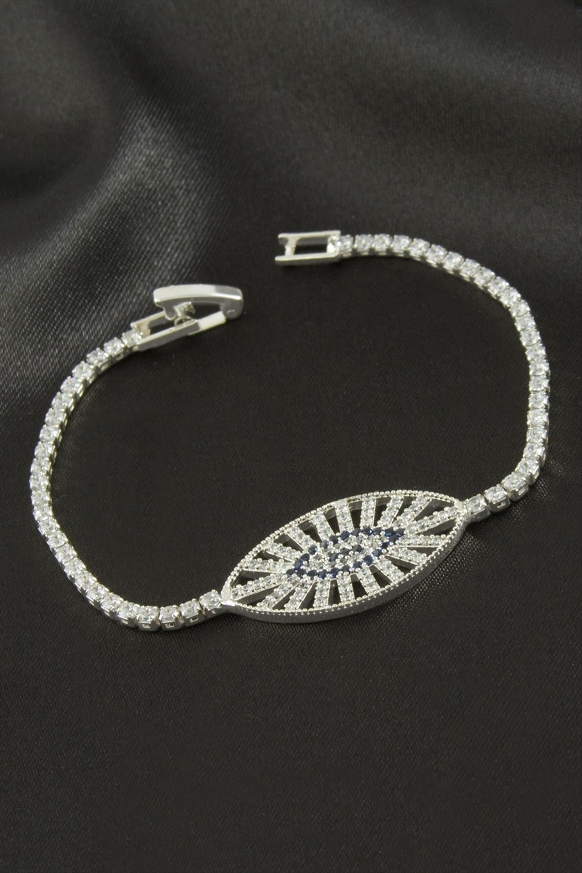 Oval Zirkon Taşlı Çocuk Bileklik 16 cm