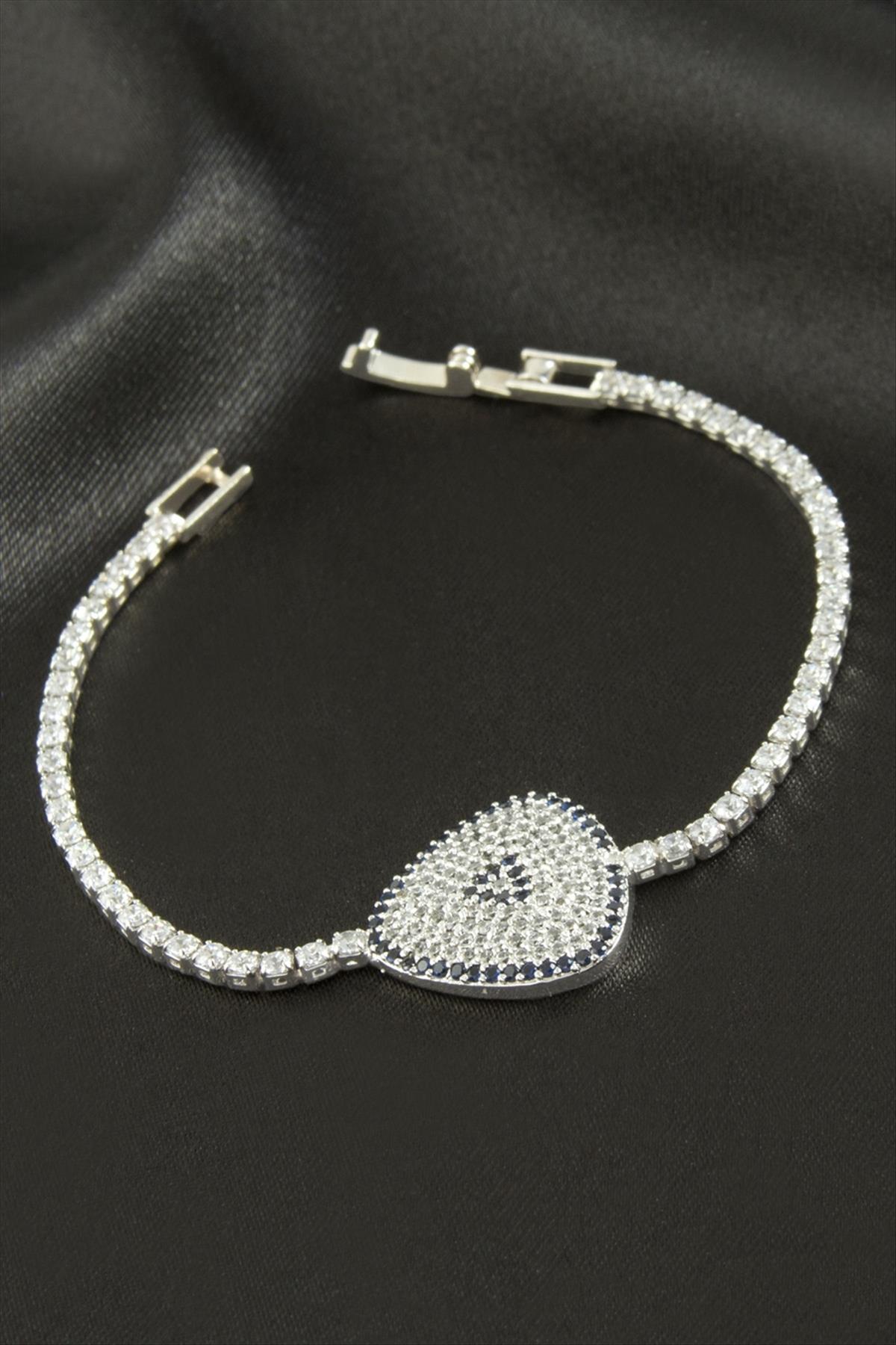 Oval Zirkon Taşlı Çocuk Bileklik 16 cm