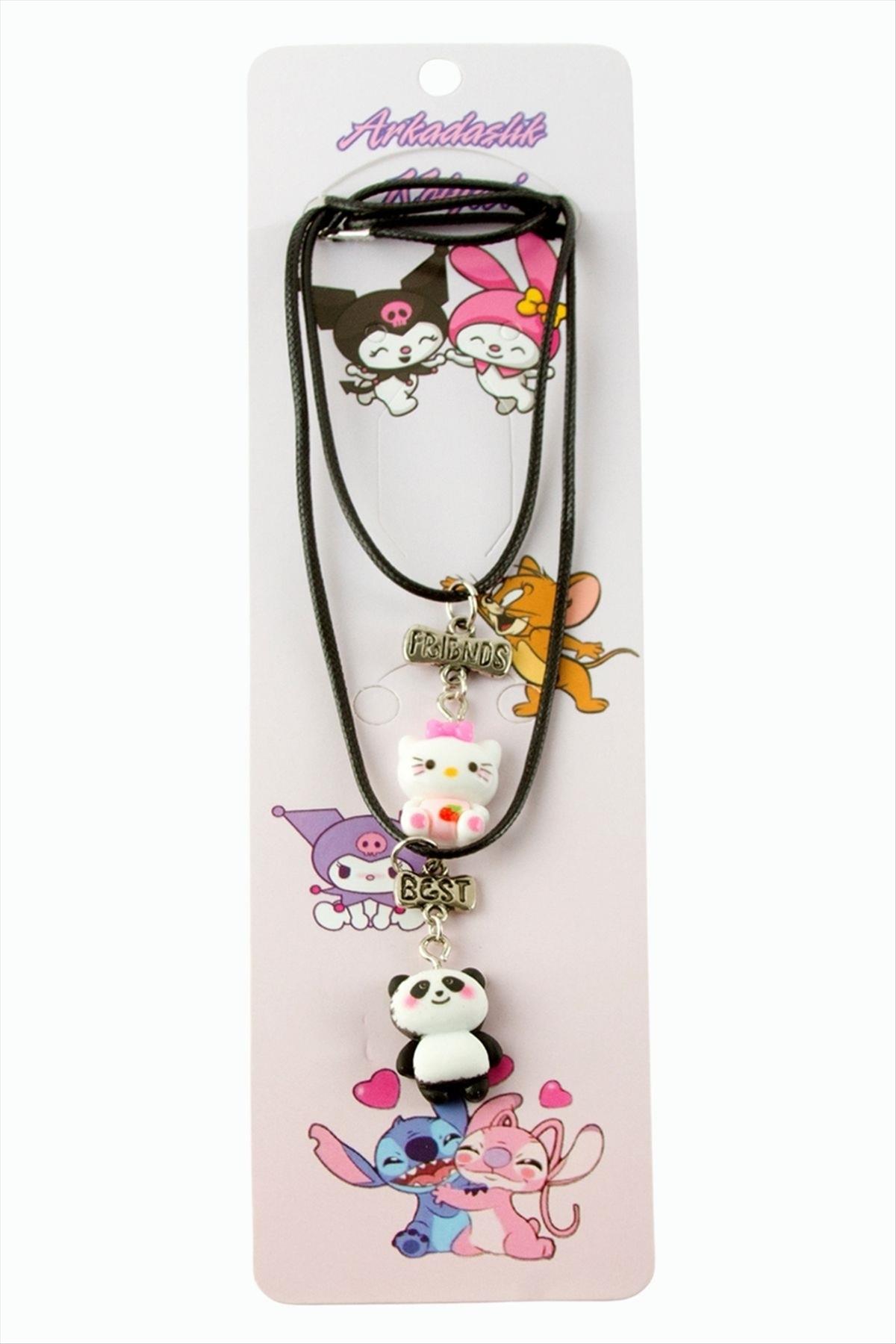 Panda Kedi Arkadaşlık Kolyeleri (Çift Kolye)