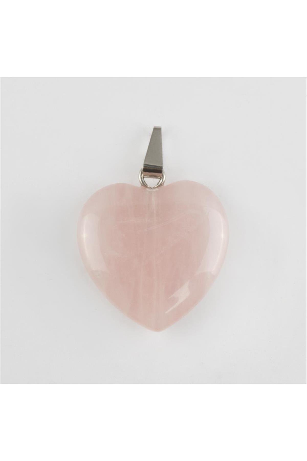 Pembe Kuvars Kalpli Doğaltaş Kolye Ucu