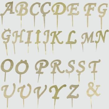 Sarı Renkli Harf Pasta ve Kek Pleksi