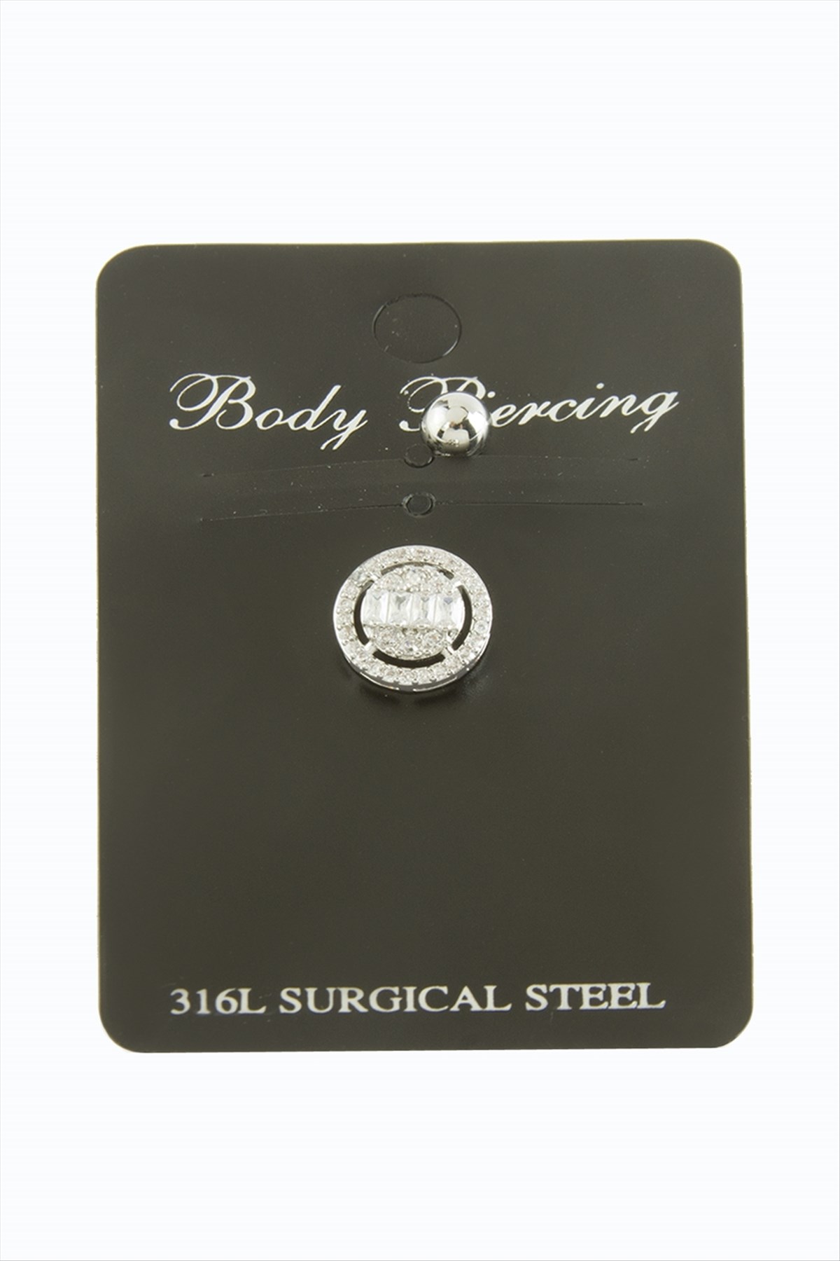 Yuvarlak Baget Taşlı Piercing 1 Adet
