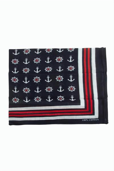 Çapa Dümen Desenli Bandana 50*50