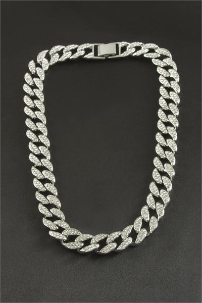 Chain Zirkon Taşlı Lüks Çelik Kolye