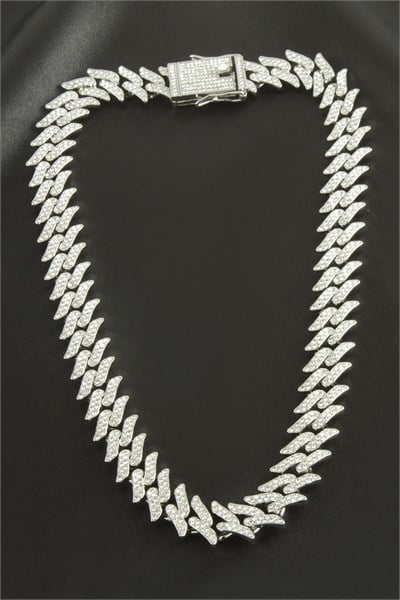 Chain Zirkon Taşlı Lüks Çelik Kolye