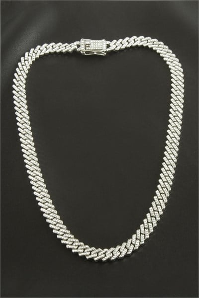 Chain Zirkon Taşlı Lüks Çelik Kolye