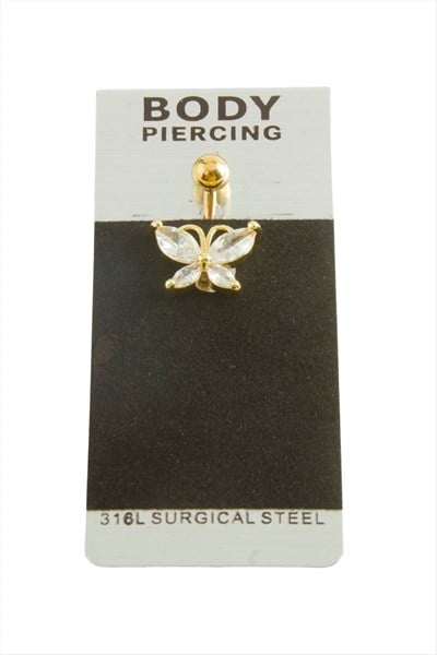 Kelebek Lüks Çelik Göbek Piercing 1 Adet