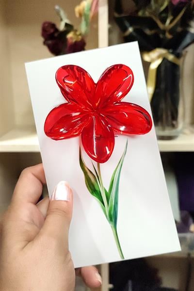 Kırmızı Lotus Toka 8 cm (Kartsız)