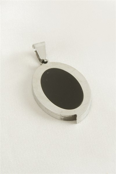 Oval  Çelik Kolye Ucu 3 cm