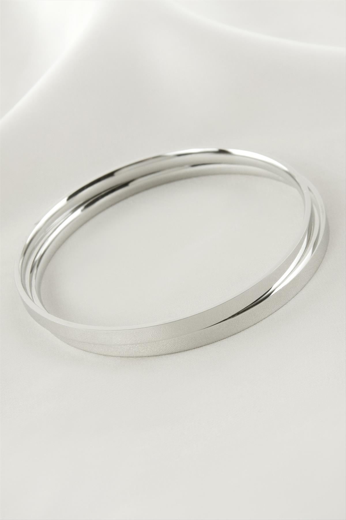 2 Adet Ajda Lüks Çelik Bilezik 60*4 mm