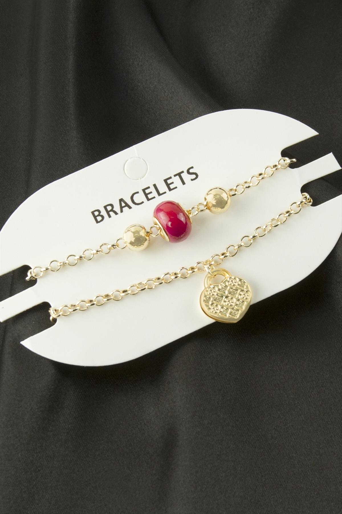 2 Adet Kalp Trend Zincir Bileklik