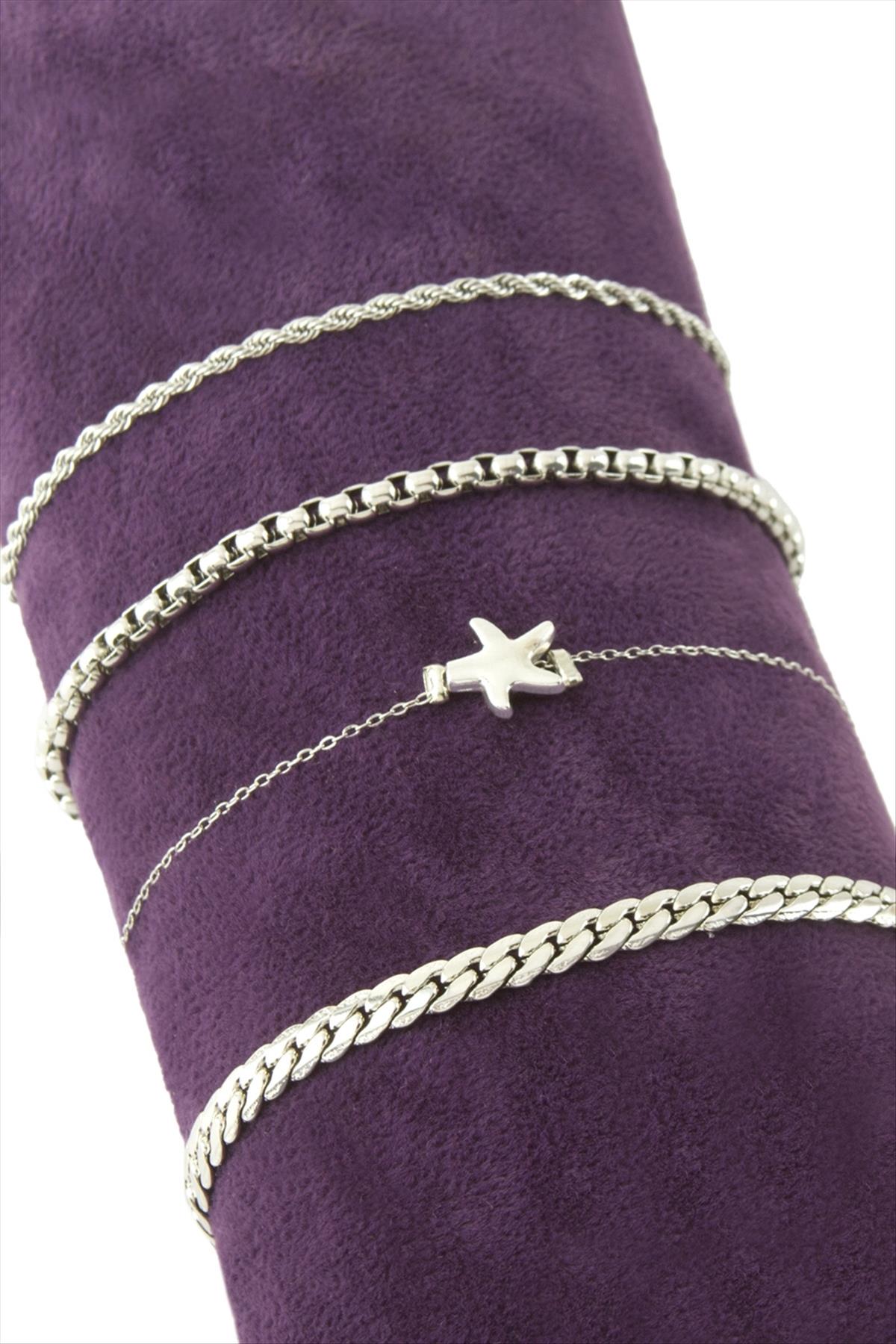 4 Adet Deniz Yıldız Zincir Bileklik