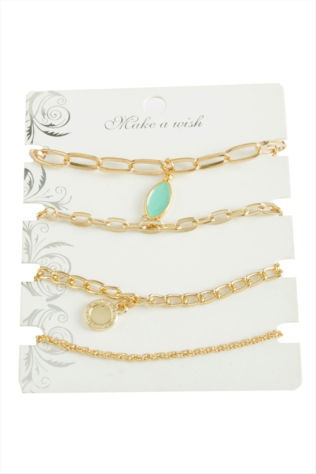 4 Adet Oval Trend Zincir Bileklik