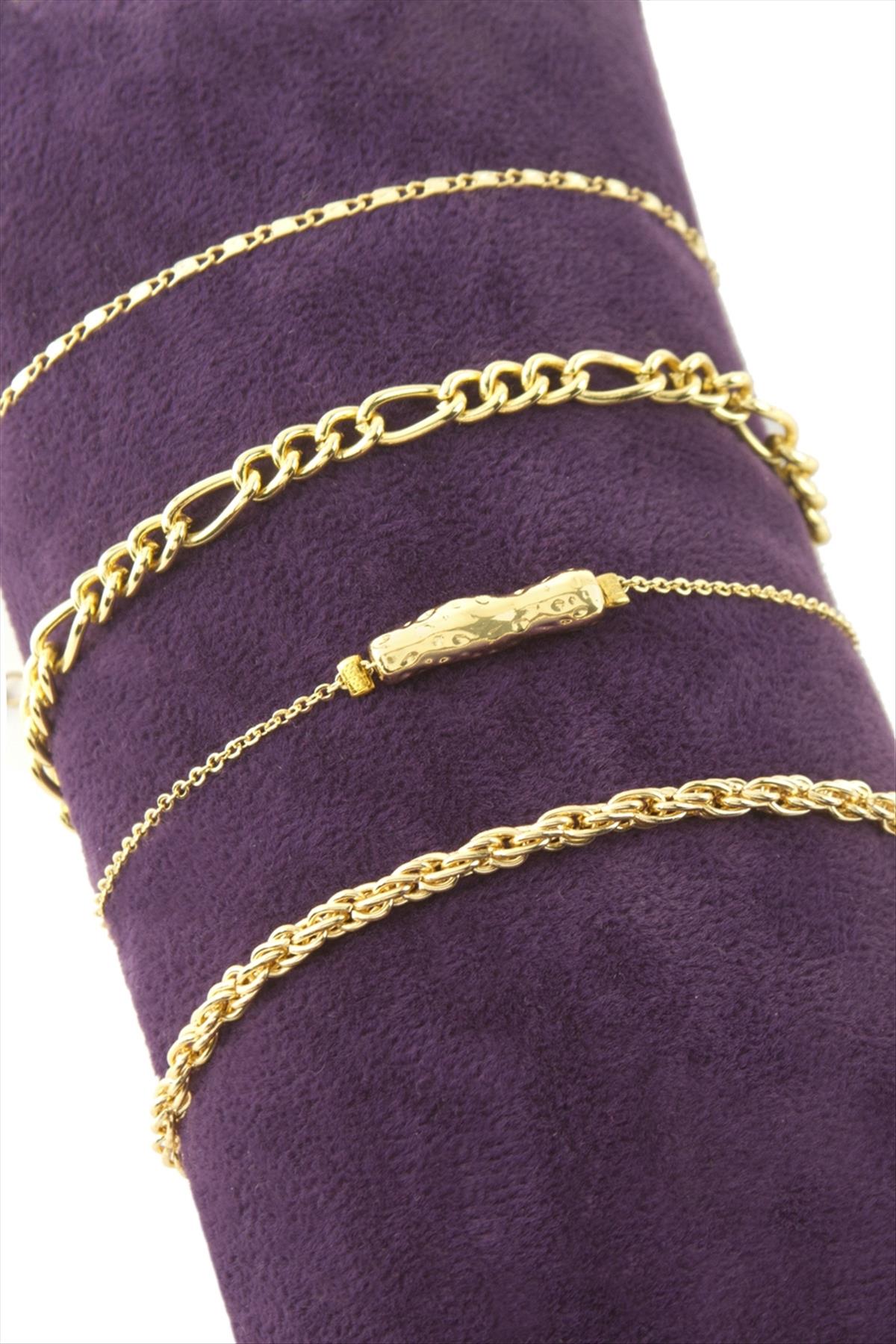 4 Adet Silindir Zincir Bileklik