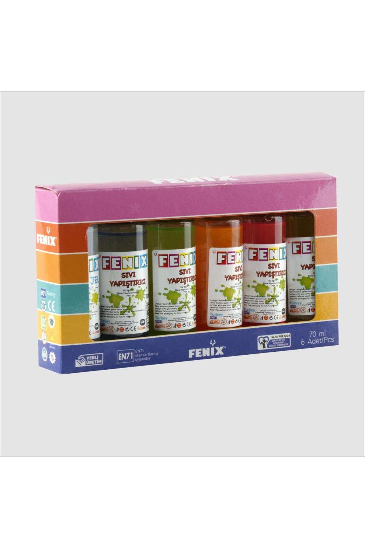 6 Adet Fenix Su Bazlı Slime (slaym) Yapma Seti 70ml