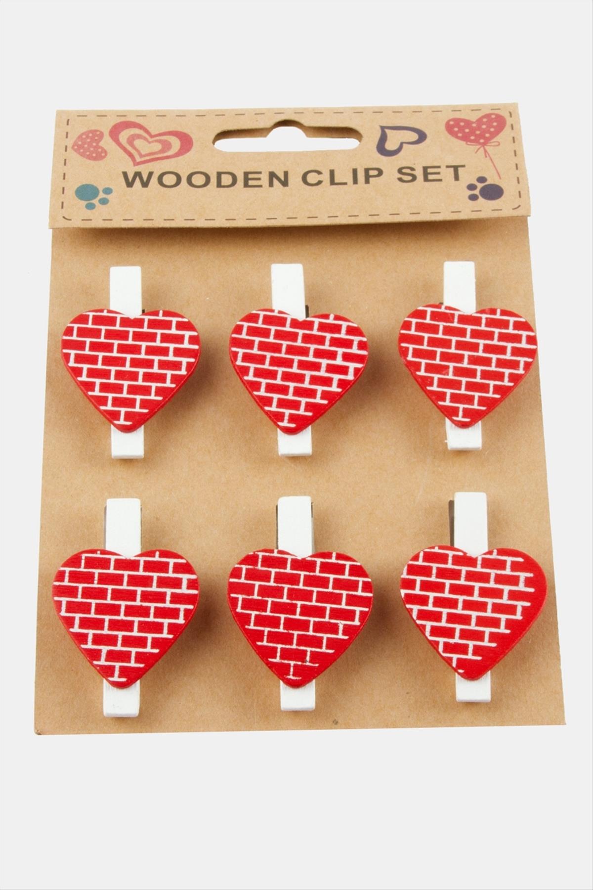 6 Adet Kalp Süs Mandal