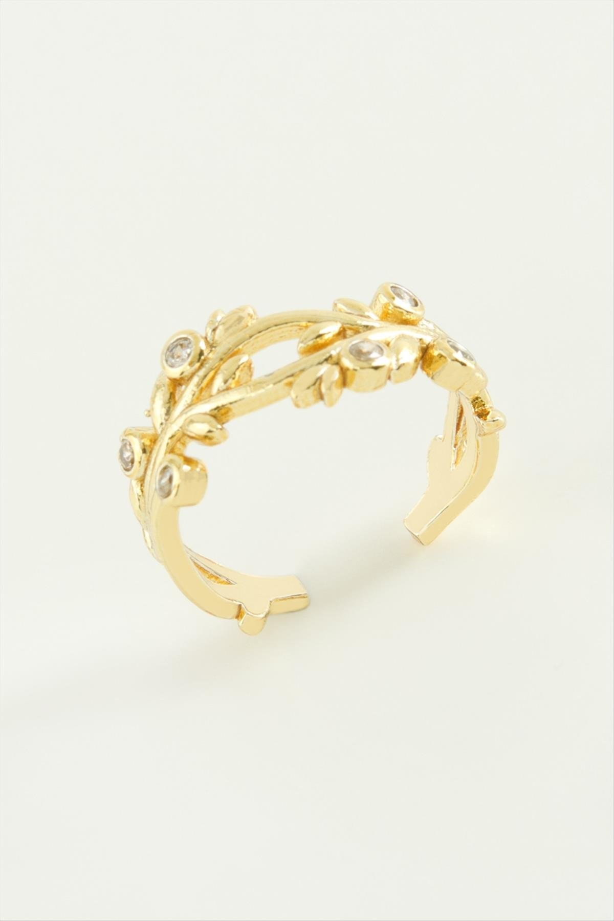 Ağaç Taşlı Metal Yüzük