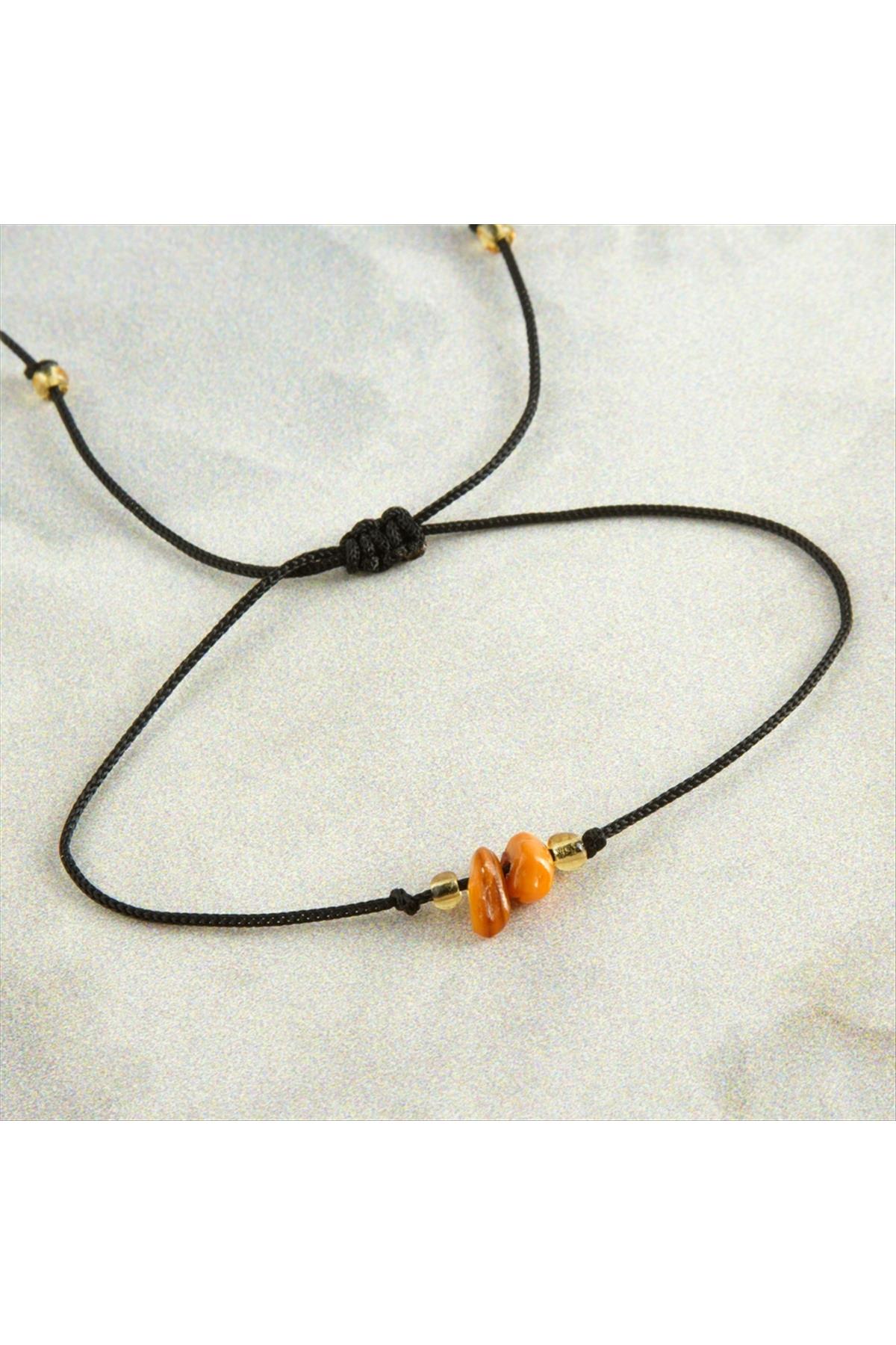 Akik Doğaltaşlı İp Bileklik