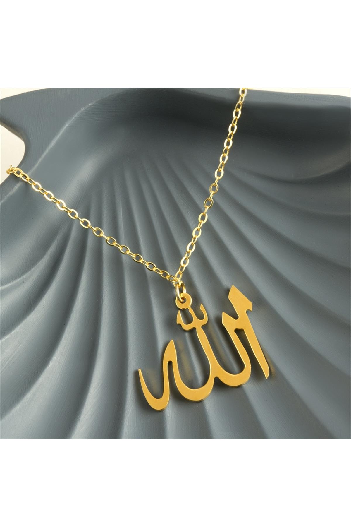 Allah Yazılı Uçlu Kolye