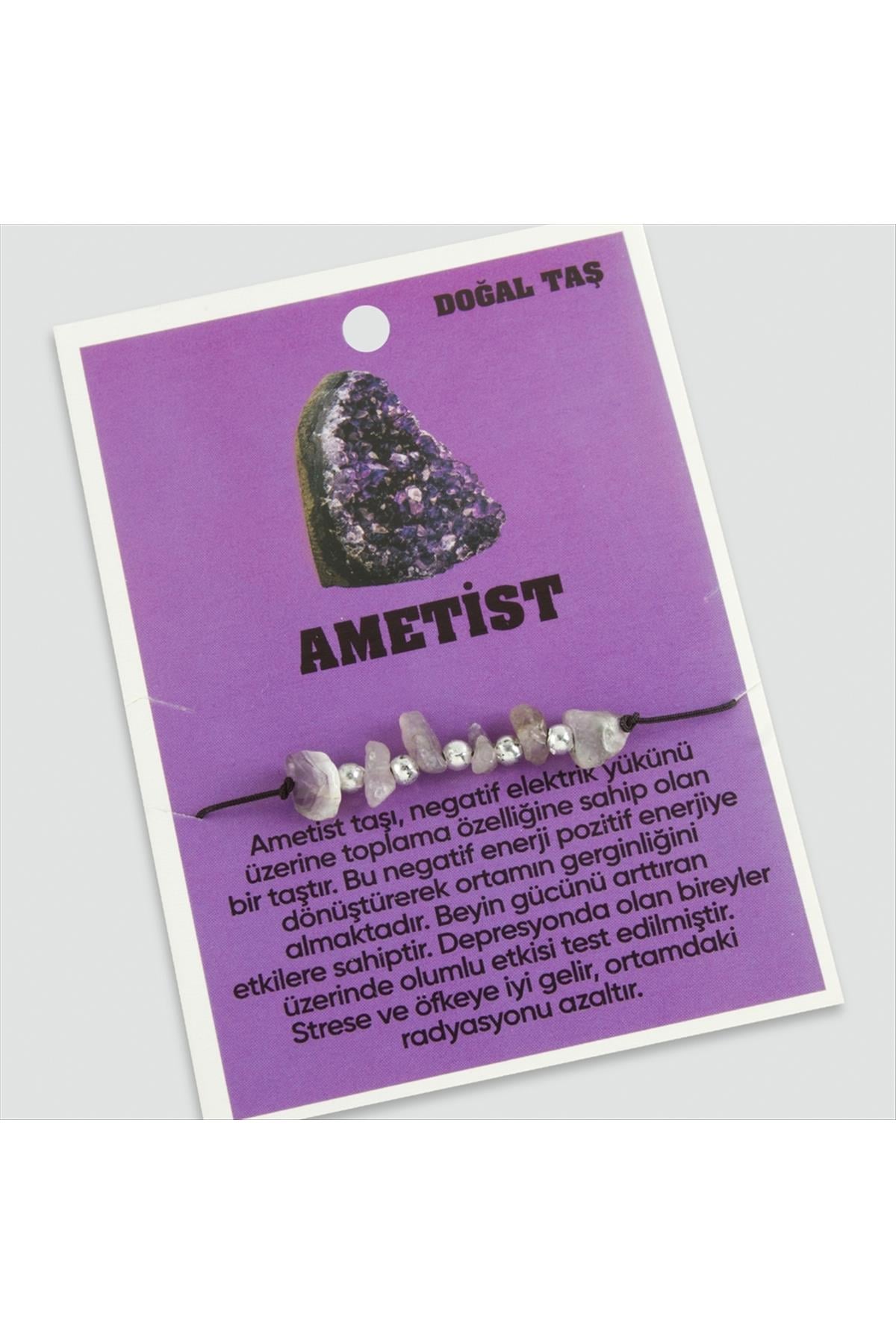 Ametist Doğaltaşlı İp Bileklik
